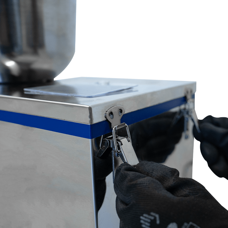 Dosadora-com-Balanca-Eletronica-de-Bancada-para-Pos-de-Baixa-Fluidez-TDM100F-trava
