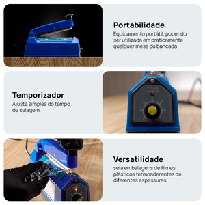 Seladora Manual 20 cm com Temporizador - Plástico